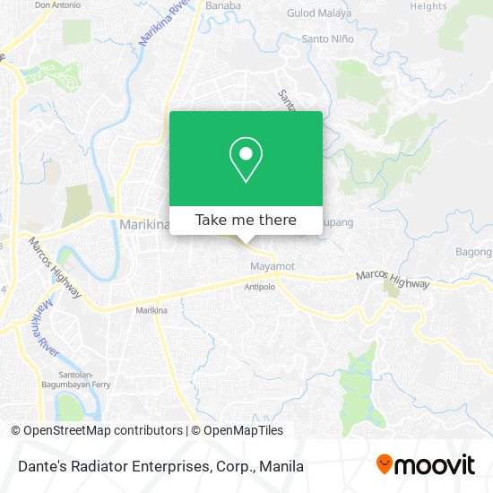 Dante's Radiator Enterprises, Corp. map