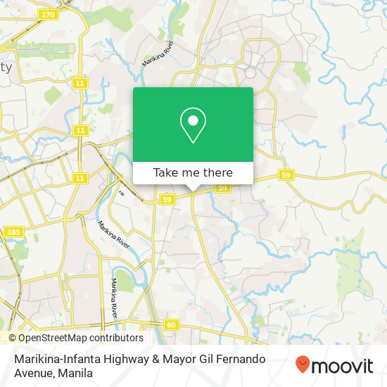 Marikina-Infanta Highway & Mayor Gil Fernando Avenue map