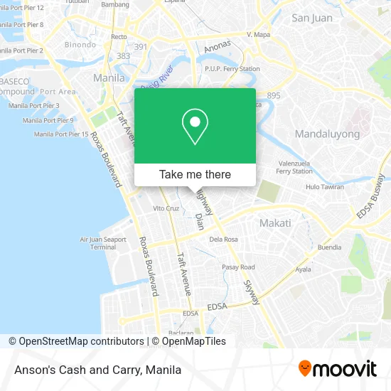 Anson's Cash and Carry map