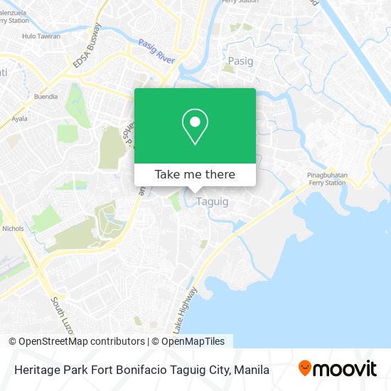 Heritage Park Fort Bonifacio Taguig City map