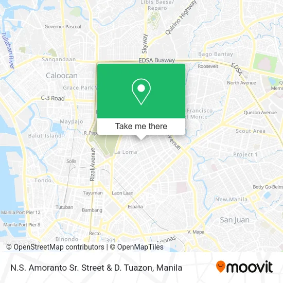 N.S. Amoranto Sr. Street & D. Tuazon map