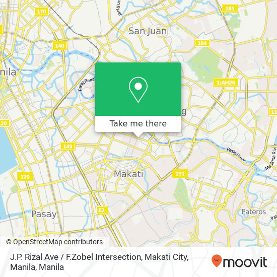J.P. Rizal Ave / F.Zobel Intersection, Makati City, Manila map