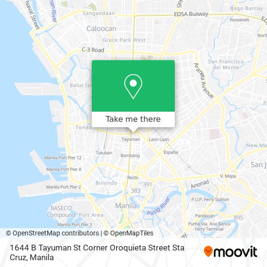 1644 B Tayuman St Corner Oroquieta Street Sta Cruz map