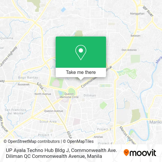 UP Ayala Techno Hub Bldg J, Commonwealth Ave. Diliman QC Commonwealth Avenue map