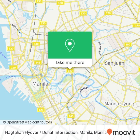 Nagtahan Flyover / Duhat Intersection, Manila map