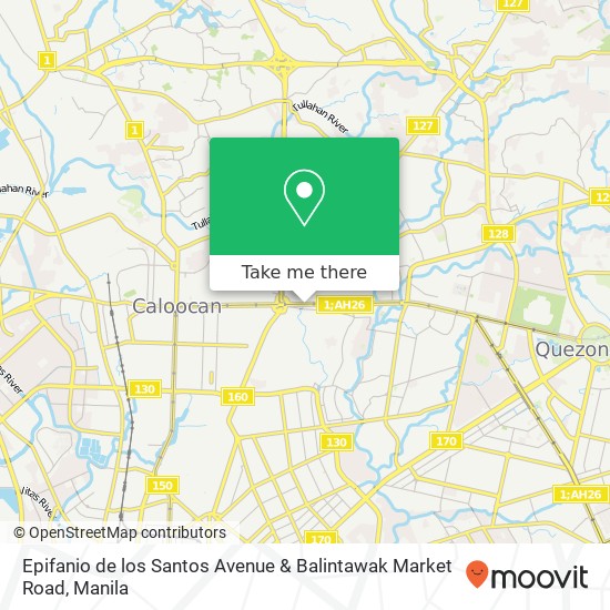 Epifanio de los Santos Avenue & Balintawak Market Road map