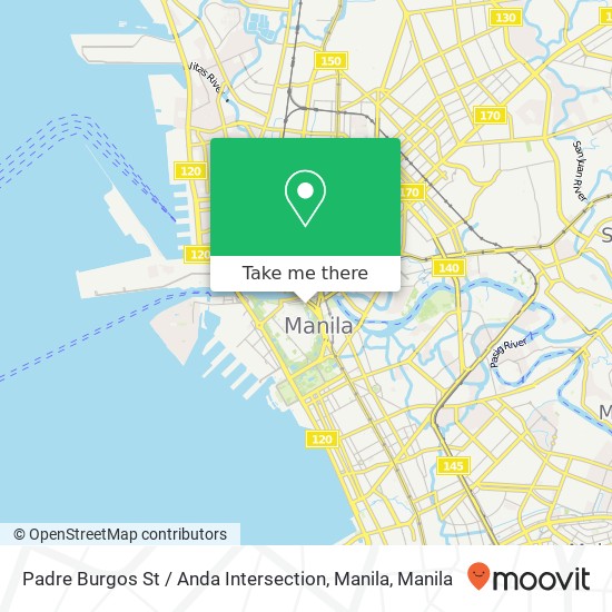 Padre Burgos St / Anda Intersection, Manila map