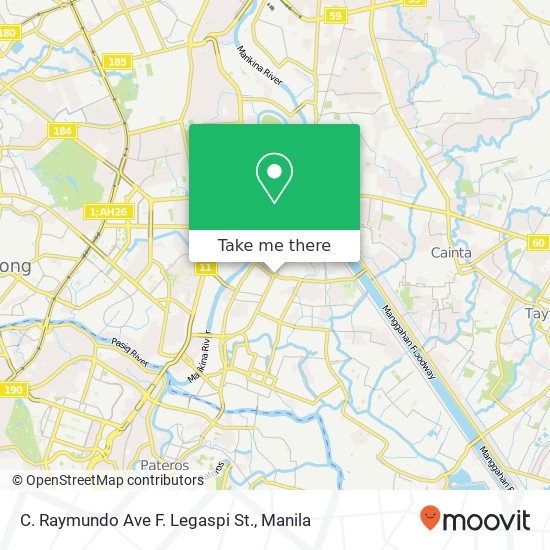 C. Raymundo Ave F. Legaspi St. map