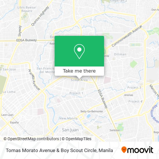 Tomas Morato Avenue & Boy Scout Circle map