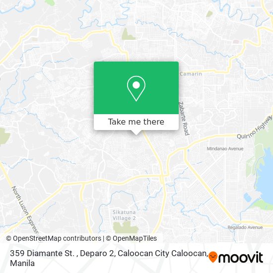 359 Diamante St. , Deparo 2, Caloocan City Caloocan map