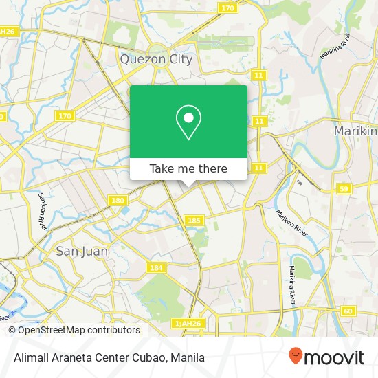 Alimall Araneta Center Cubao map