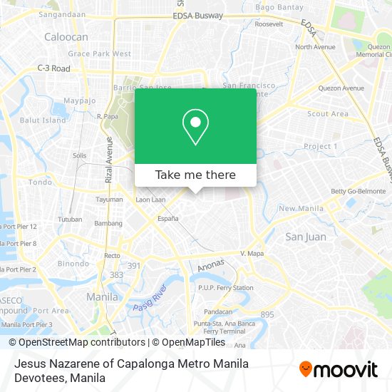 Jesus Nazarene of Capalonga Metro Manila Devotees map
