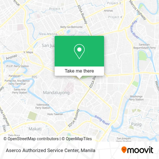 Aserco Authorized Service Center map