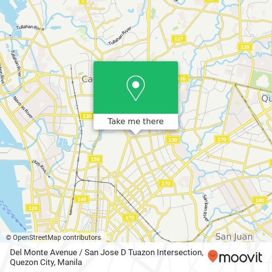 Del Monte Avenue / San Jose D Tuazon Intersection, Quezon City map