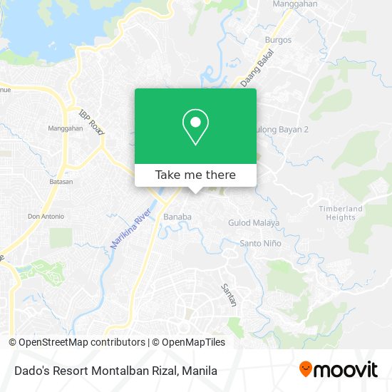 Dado's Resort Montalban Rizal map