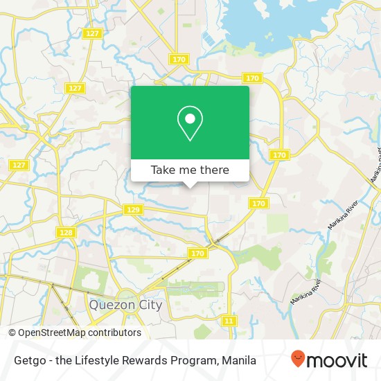 Getgo - the Lifestyle Rewards Program map