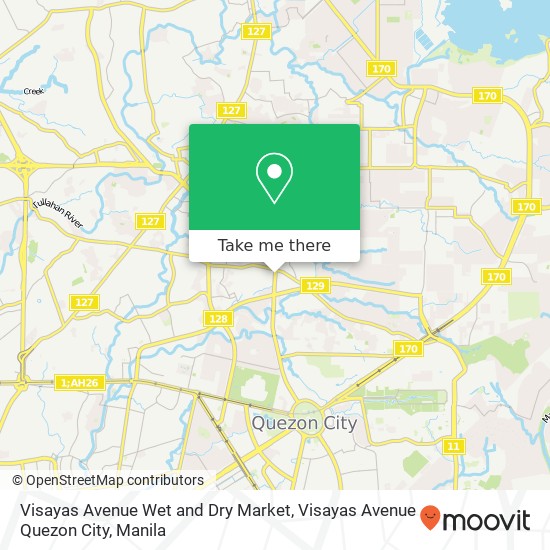 Visayas Avenue Wet and Dry Market, Visayas Avenue Quezon City map