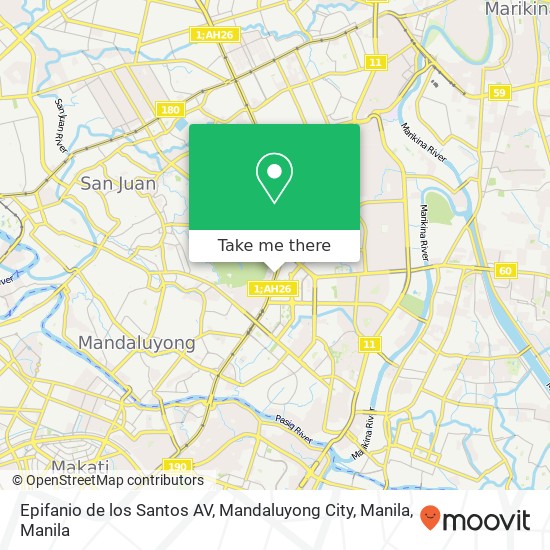 Epifanio de los Santos AV, Mandaluyong City, Manila map