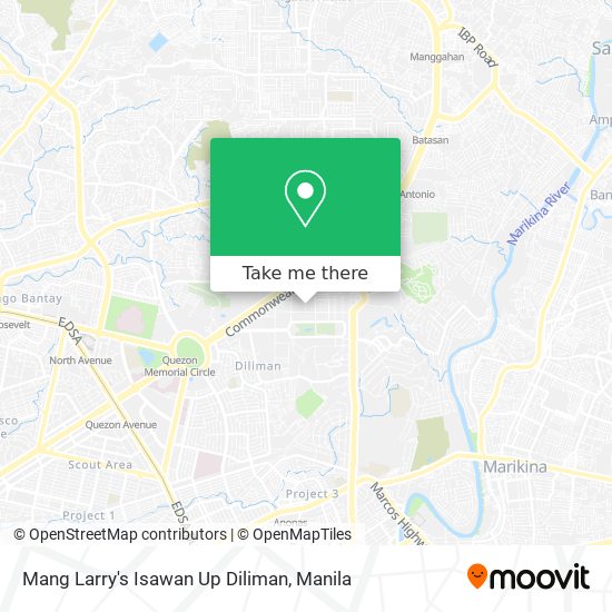 Mang Larry's Isawan Up Diliman map