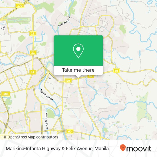 Marikina-Infanta Highway & Felix Avenue map