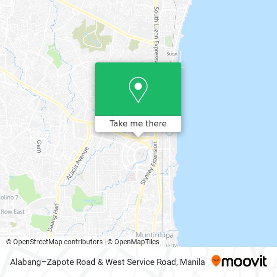 Alabang–Zapote Road & West Service Road map