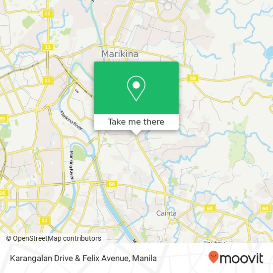 Karangalan Drive & Felix Avenue map