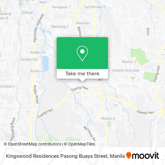 Kingswood Residences Pasong Buaya Street map