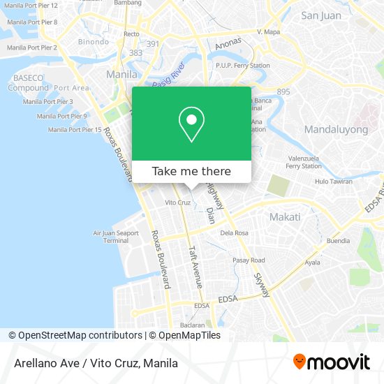 Arellano Ave / Vito Cruz map