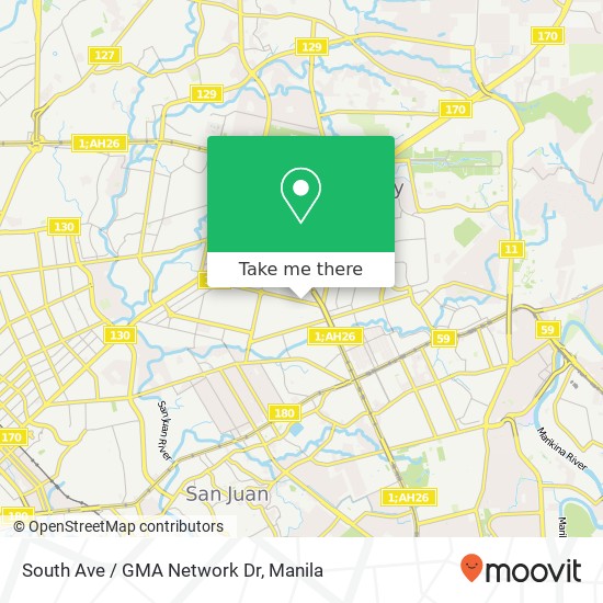 South Ave / GMA Network Dr map
