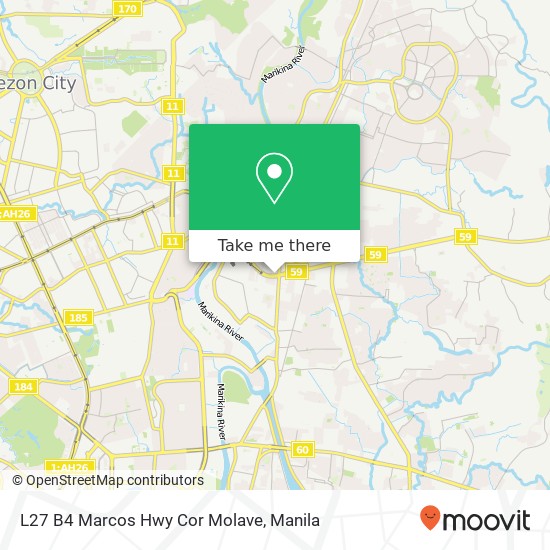 L27 B4 Marcos Hwy Cor Molave map