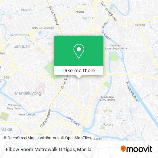 Elbow Room Metrowalk Ortigas map