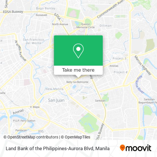 Land Bank of the Philippines-Aurora Blvd map