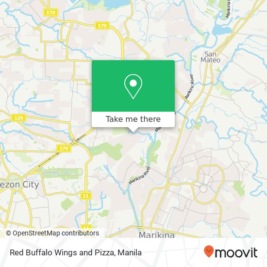 Red Buffalo Wings and Pizza map