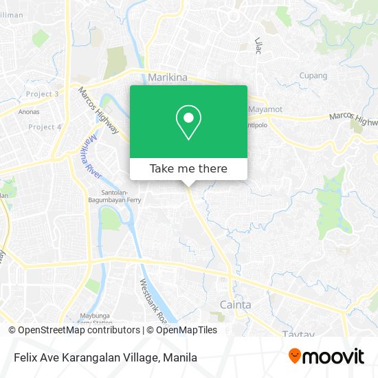Felix Ave Karangalan Village map
