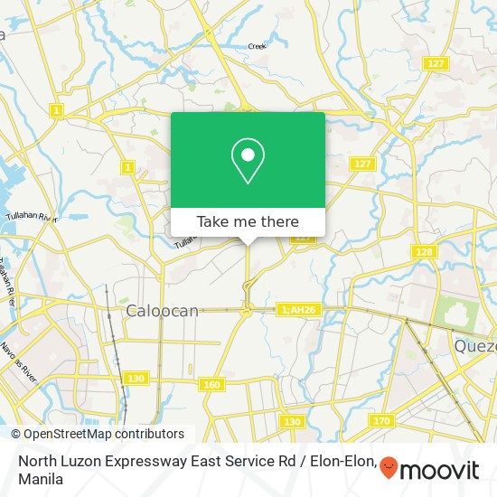 North Luzon Expressway East Service Rd / Elon-Elon map