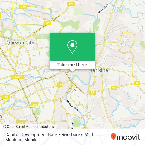 Capitol Development Bank - Riverbanks Mall Marikina map