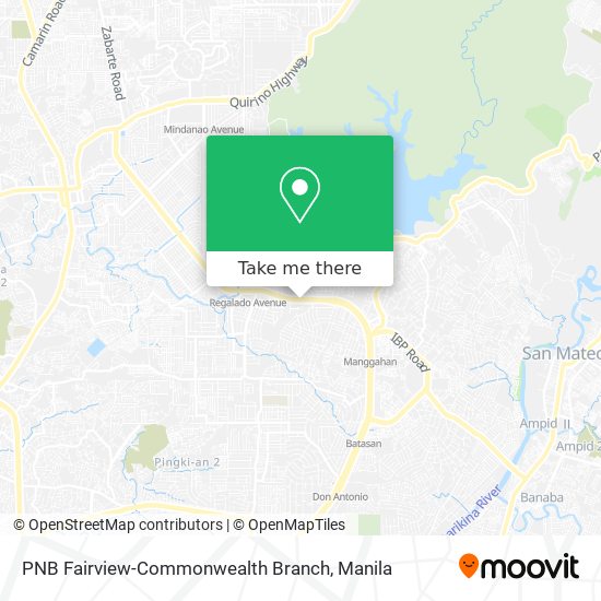 PNB Fairview-Commonwealth Branch map