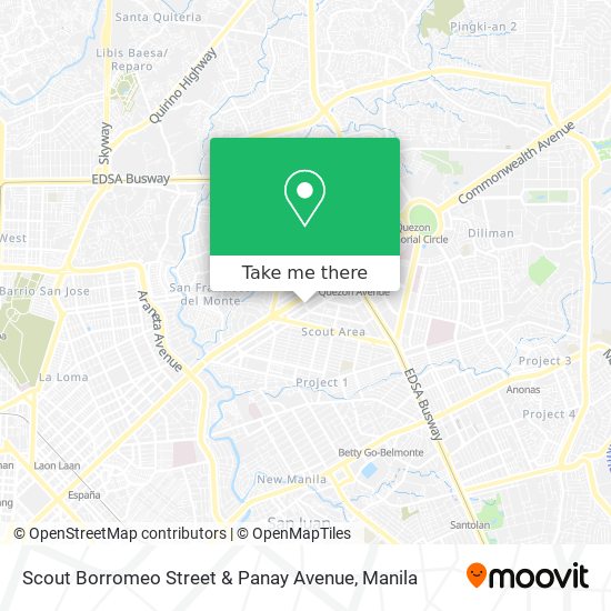 Scout Borromeo Street & Panay Avenue map