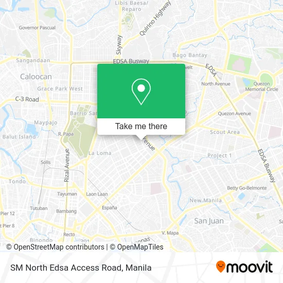 SM North Edsa Access Road map