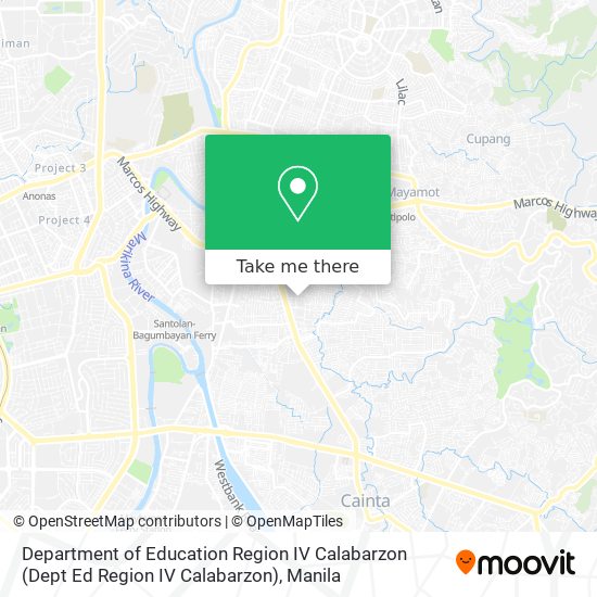 Department of Education Region IV Calabarzon (Dept Ed Region IV Calabarzon) map