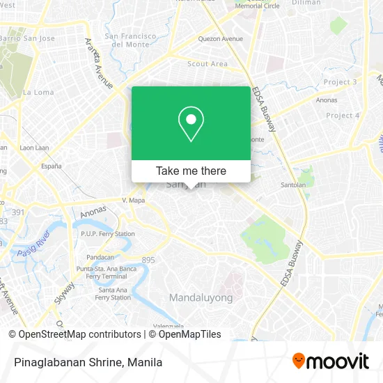 Pinaglabanan Shrine map