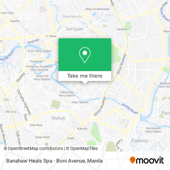 Banahaw Heals Spa - Boni Avenue map