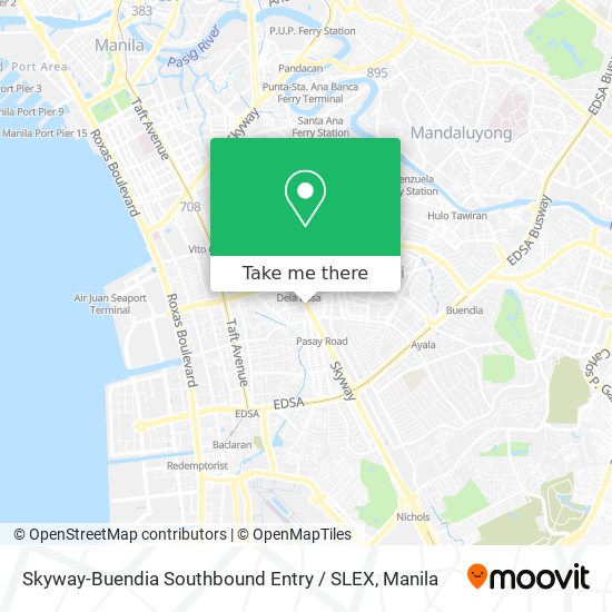 Skyway-Buendia Southbound Entry / SLEX map