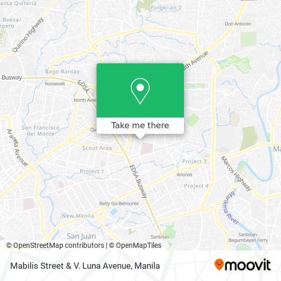 Mabilis Street & V. Luna Avenue map