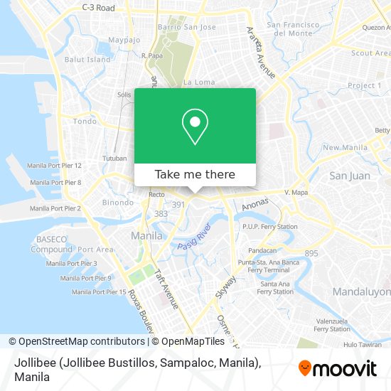Jollibee (Jollibee Bustillos, Sampaloc, Manila) map