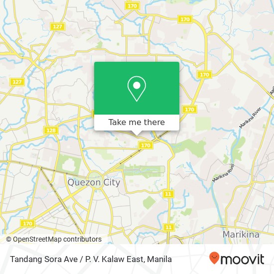 Tandang Sora Ave / P. V. Kalaw East map