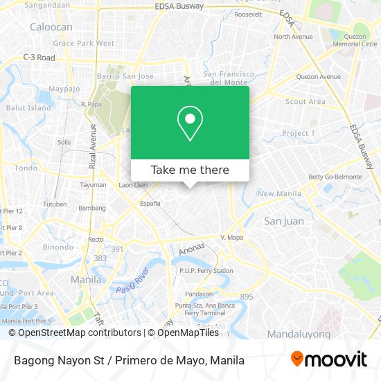 Bagong Nayon St / Primero de Mayo map