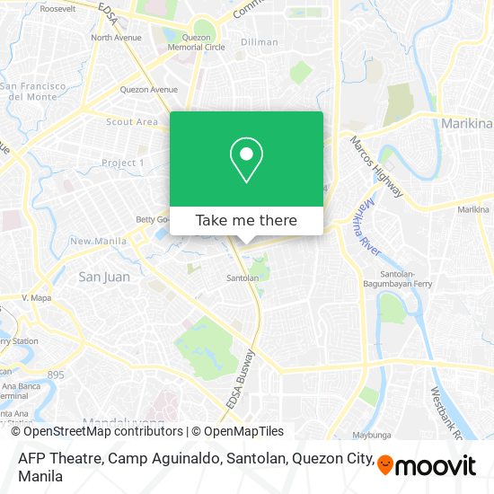 AFP Theatre, Camp Aguinaldo, Santolan, Quezon City map