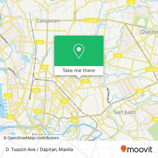 D. Tuazon Ave / Dapitan map