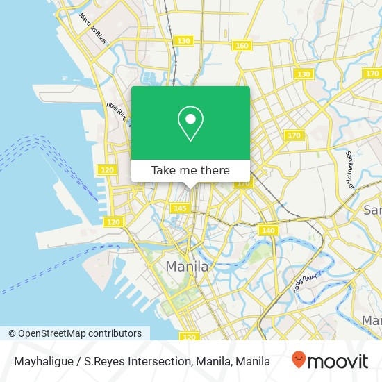Mayhaligue / S.Reyes Intersection, Manila map